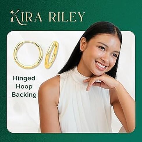 14k Solid Yellow Gold Hoop Earrings for Women and Men - Small Pure Real and Thin Huggies, Hypoallergenic - Jewelry Gifts for Her/Him - Available in 4 Sizes in Saudi Arabia