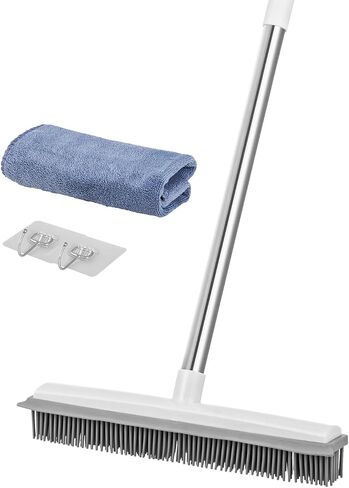 Vevor Pet Hair Removal Broom ، 58.46 في مقبض طويل قابل للتعديل ، مكنسة مطاطية مع مزيل الشعر القابل للعدوى القابل لإعادة الاستخدام ، لأثاث الأريكة ، بلاط الخشب الصلب in Saudi Arabia