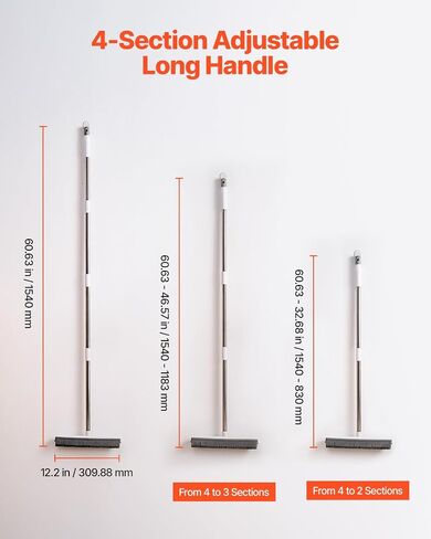 Vevor Pet Hair Removal Broom ، 58.46 في مقبض طويل قابل للتعديل ، مكنسة مطاطية مع مزيل الشعر القابل للعدوى القابل لإعادة الاستخدام ، لأثاث الأريكة ، بلاط الخشب الصلب in Saudi Arabia