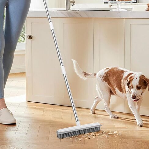 Vevor Pet Hair Removal Broom ، 58.46 في مقبض طويل قابل للتعديل ، مكنسة مطاطية مع مزيل الشعر القابل للعدوى القابل لإعادة الاستخدام ، لأثاث الأريكة ، بلاط الخشب الصلب in Saudi Arabia