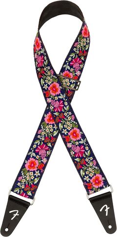 Fender Mosaic Jacquard Guitar Strap ، قابل للتعديل من 31.5-55 "، نهايات جلدية ، كريم in Kuwait