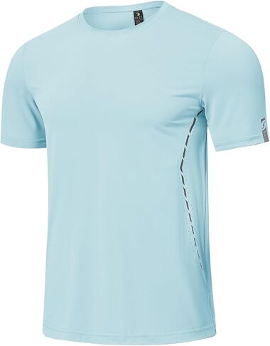 BGOWATU Men's Workout Shirts Quick Dry Athletic Gym T-Shirts Breathable Short Sleeve Sports Performance Tee Tops in Saudi Arabia