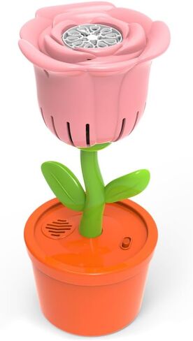 Bortt Bubble Machine مع مصباح صوتي صانع الفقاعة العمودي لعيد ميلاد الصيف في الهواء الطلق حفل عيد الميلاد حفلة تفاعلية للزهرة القابلة للشحن على شكل زهرة على شكل زهرة ، أحمر in Saudi Arabia