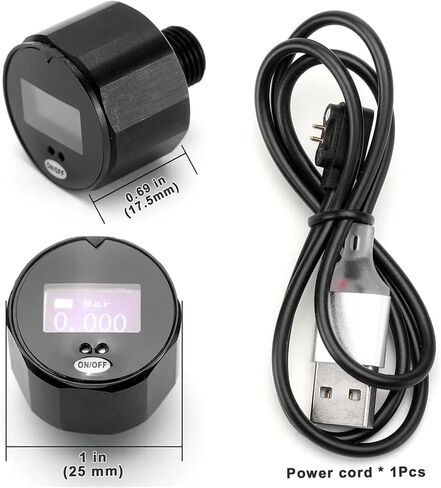High Precision 25mm Dial Digital Pressure Gauge 1'' Manometer 400Bar 6000PSI with 1/8''BSPT(G1/8'') ，M10, M8 Thread(M8 PSI) in Saudi Arabia