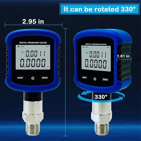 S281 عالي الدقة 10000psi مقياس الضغط الهيدروليكي الرقمي 0.2 ٪ FS دقة المانومتر 1/4 '' NPT مع 330 درجة دوران in Saudi Arabia
