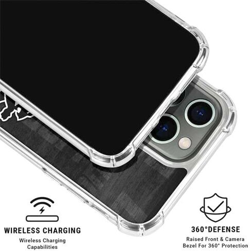 علبة هاتف Clear Clear متوافقة مع iPhone 15 Pro - تصميم NFL Detroit Lions بالأبيض والأسود رسميًا in Saudi Arabia