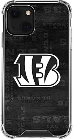 Skinit Clear Phone Case Compatible with iPhone 13 - Officially Licensed NFL Cincinnati Bengals Black & White Design in Saudi Arabia