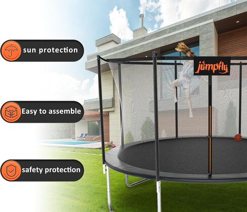 قفز 10/12/14ft net trampoline (صافي فقط) ، حاوية أمان استبدال الترامبولين ، تناسب 8/6 أعمدة مستديرة من الإطار الترامبولين ، وملحقات الترامبولين القابلة للتنفس والمقاومة للطقس مع الأشرطة القابلة للتعديل in Kuwait