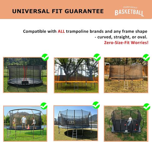 Universal Adjustable Trampoline Basketball Hoop Set, with 3 Mini Balls and Air Pump, Fits All Trampoline Models, Trampoline Accessories of All Ages, Height and Angle Adjustable in Saudi Arabia