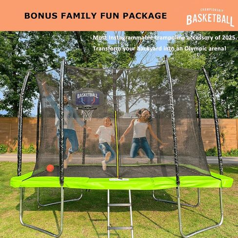 Universal Adjustable Trampoline Basketball Hoop Set, with 3 Mini Balls and Air Pump, Fits All Trampoline Models, Trampoline Accessories of All Ages, Height and Angle Adjustable in Saudi Arabia