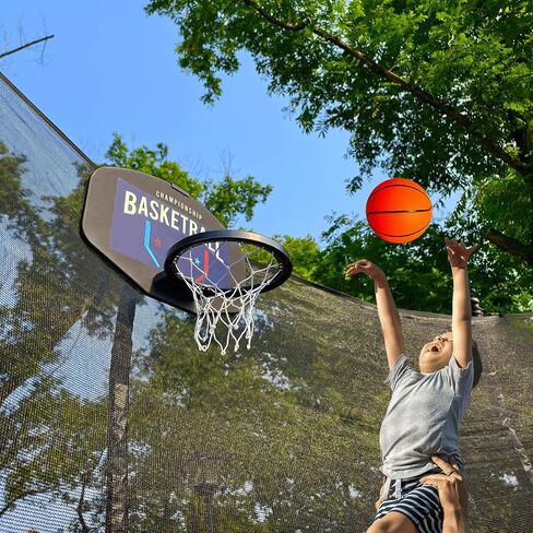 Universal Adjustable Trampoline Basketball Hoop Set, with 3 Mini Balls and Air Pump, Fits All Trampoline Models, Trampoline Accessories of All Ages, Height and Angle Adjustable in Saudi Arabia