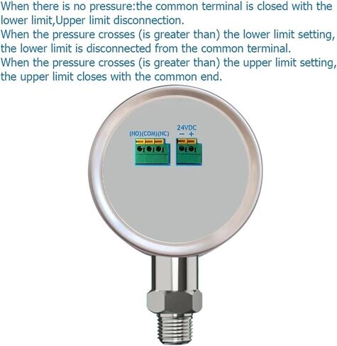 Electric Contact Pressure Gauge Measuring Water Oil Pressure Sensor NO NC Output 24VDC Upper and Lower Limit Control Witch(M16-1.5,0-1000bar) in Saudi Arabia