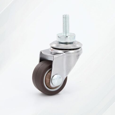 12 Pcs 1 Inch Small Caster Wheels for Furniture, Swivel Caster Wheel, M6x 15mm mini Screw on Wheels Total Capacity 90 Lbs for Furniture, Carts(Soft Rubber TPE) in Saudi Arabia