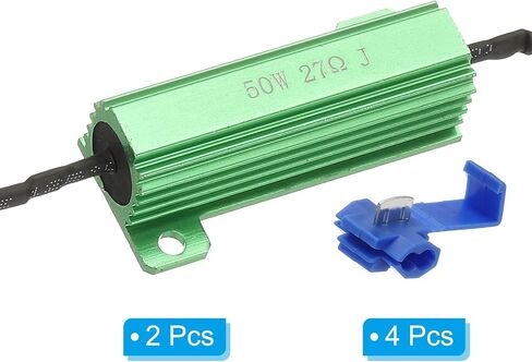 Patikil 50W 27 أوم مقاوم قذيفة الألومنيوم ، مقاوم الإسكان الألمنيوم 2 مساءً مع مقاطع موجودة مقاوم مقاوم مقاوم المسمار المسمار المقاوم ، الأخضر in Kuwait
