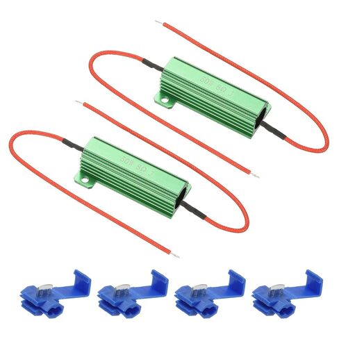 PATIKIL 50W 27 Ohm Aluminum Shell Resistor, 2Pcs Aluminum Housing Resistor with Clips Housed Case Wirewound Resistors Screw Tap Power Resistor, Green in Kuwait