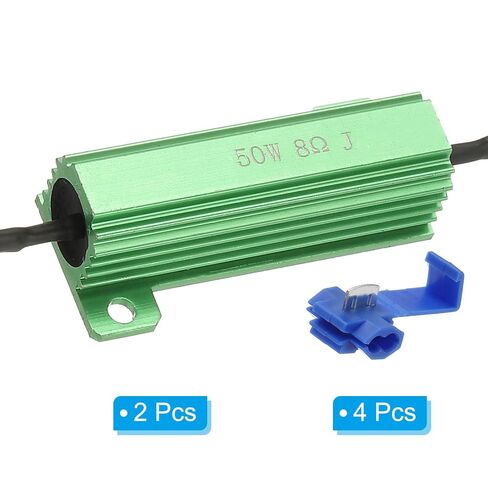 PATIKIL 50W 27 Ohm Aluminum Shell Resistor, 2Pcs Aluminum Housing Resistor with Clips Housed Case Wirewound Resistors Screw Tap Power Resistor, Green in Kuwait