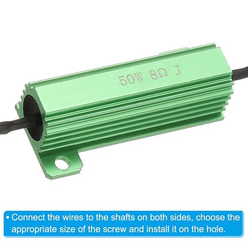 PATIKIL 50W 27 Ohm Aluminum Shell Resistor, 2Pcs Aluminum Housing Resistor with Clips Housed Case Wirewound Resistors Screw Tap Power Resistor, Green in Kuwait