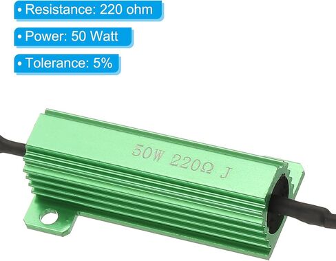 Patikil 50W 27 أوم مقاوم قذيفة الألومنيوم ، مقاوم الإسكان الألمنيوم 2 مساءً مع مقاطع موجودة مقاوم مقاوم مقاوم المسمار المسمار المقاوم ، الأخضر in Kuwait