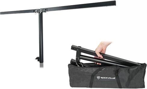 Rockville ACC-B Collapsible T-Bar Lighting Bar for 35MM Pole Stand, Travel Bag Included, 4 Light Mounts, Portable, Perfect for DJs/Events/Lights in Kuwait