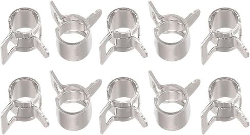 #us 10pcs spring خرطوم المشبك 65mn الصلب 5mm ضغط الهواء منخفضة مقطع النيكل مطلي in Saudi Arabia