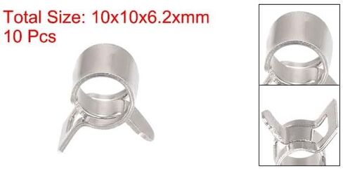 #us 10pcs spring خرطوم المشبك 65mn الصلب 5mm ضغط الهواء منخفضة مقطع النيكل مطلي in Saudi Arabia