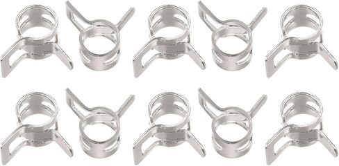 #US 10pcs Spring Hose Clamp 65Mn Steel 6mm Low Pressure Air Clip Nickel Plated in Saudi Arabia