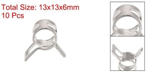 #US 10pcs Spring Hose Clamp 65Mn Steel 6mm Low Pressure Air Clip Nickel Plated in Saudi Arabia