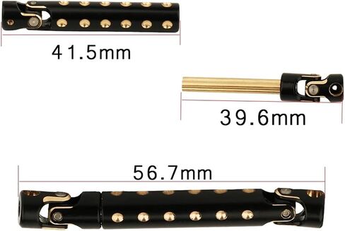 2pc Brass Black Universal Joint Transmission Drive Shaft for Axial SCX24 C10 Ford Bronco 1/24 RC Crawler Car New Upgrade Parts in Saudi Arabia