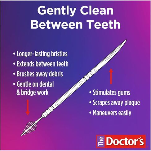 The Doctor's BrushPicks, Interdental Brushes and Dental Pick 2-in-1, Plaque Remover for Teeth, 275 Toothpicks, 4 Pack in Kuwait