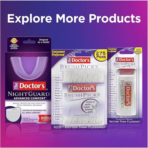 The Doctor's BrushPicks, Interdental Brushes and Dental Pick 2-in-1, Plaque Remover for Teeth, 275 Toothpicks, 4 Pack in Kuwait
