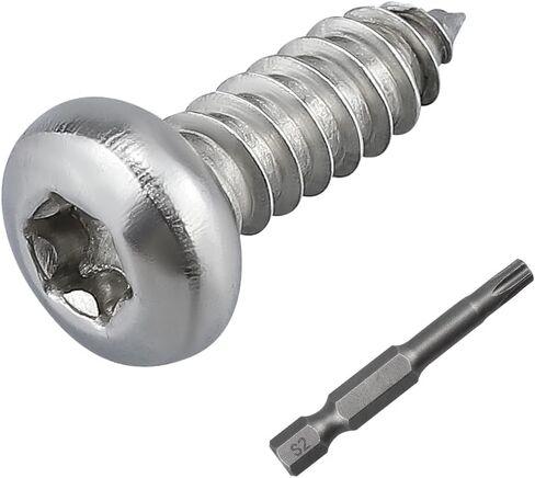 100 pack #10 × 1-1/2/2 "مسامير معدنية الرأس Torx Pan ، الفولاذ المقاوم للصدأ 304 (18/8) ، محرك آمن ، بتورس بتات. in Kuwait