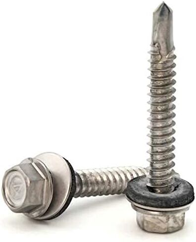 #12 Stainless Steel Hex Head Roofing Screws with Sealing Washer Self Drilling Stainless Steel Roofing Screws #12 x 3/4 inch Qty 250 in Saudi Arabia
