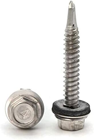 #12 Stainless Steel Hex Head Roofing Screws with Sealing Washer Self Drilling Stainless Steel Roofing Screws #12 x 3/4 inch Qty 250 in Saudi Arabia