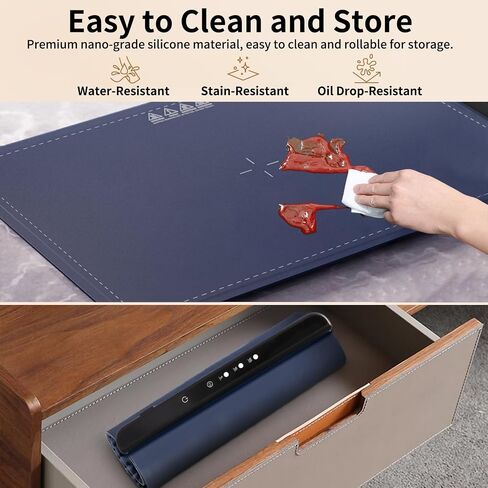 2025 New Food Warming Mat, Silicone Electric Warming Tray, Food Warmers for Parties Buffet - Full Surface Heating, 3 Temperature Settings, Foldable, Food Heating Mat for Gatherings, Family, Everyday in Saudi Arabia
