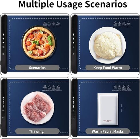 2025 New Food Warming Mat, Silicone Electric Warming Tray, Food Warmers for Parties Buffet - Full Surface Heating, 3 Temperature Settings, Foldable, Food Heating Mat for Gatherings, Family, Everyday in Saudi Arabia