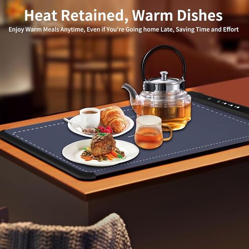2025 New Food Warming Mat, Silicone Electric Warming Tray, Food Warmers for Parties Buffet - Full Surface Heating, 3 Temperature Settings, Foldable, Food Heating Mat for Gatherings, Family, Everyday in Saudi Arabia
