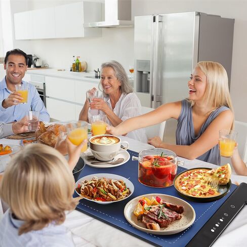 2025 New Food Warming Mat, Silicone Electric Warming Tray, Food Warmers for Parties Buffet - Full Surface Heating, 3 Temperature Settings, Foldable, Food Heating Mat for Gatherings, Family, Everyday in Saudi Arabia