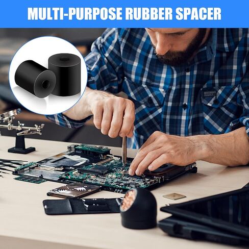 40 Pcs Black Rubber Spacers, Multi Purpose Rubber Spacer 3/4Inch OD x 1/4Inch ID x 3/4Inch Thickness, Rubber Bushing Anti Vibration Spacer Thick Rubber Washers for Vibration, Bolts, Home, Car Accessor in Saudi Arabia