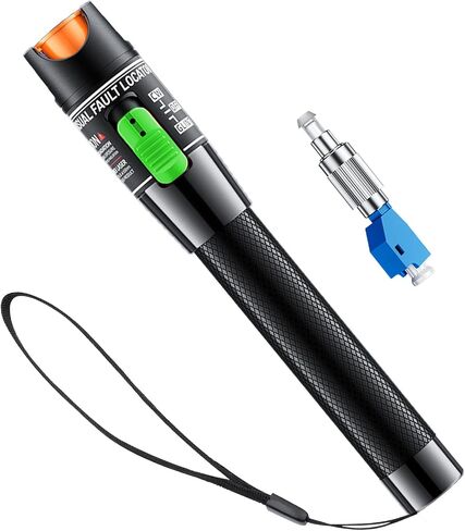 30KM Visual Fault Locator, VFL Fiber Optic Tester,with Single Mode 9/125um FC Male to LC Female Adapter, Light Pen for Fiber Network Cable Test(Green) in Saudi Arabia