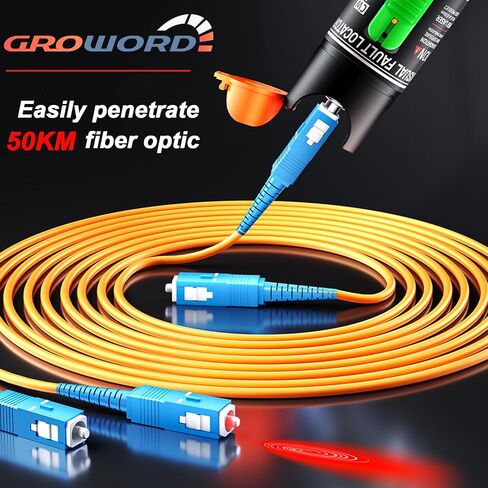 30KM Visual Fault Locator, VFL Fiber Optic Tester,with Single Mode 9/125um FC Male to LC Female Adapter, Light Pen for Fiber Network Cable Test(Green) in Saudi Arabia