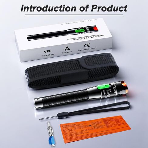 30KM Visual Fault Locator, VFL Fiber Optic Tester,with Single Mode 9/125um FC Male to LC Female Adapter, Light Pen for Fiber Network Cable Test(Green) in Saudi Arabia