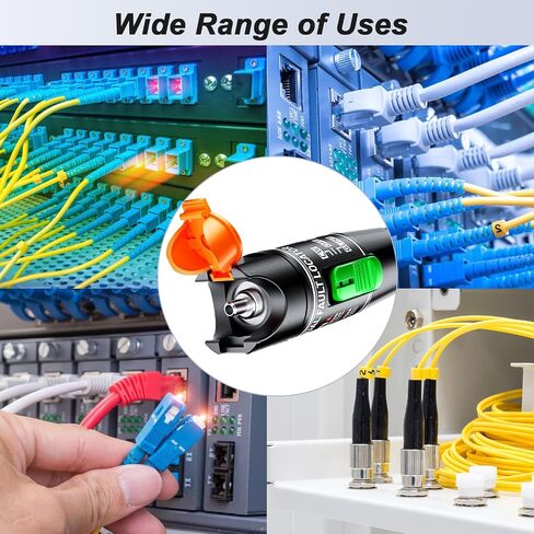 30KM Visual Fault Locator, VFL Fiber Optic Tester,with Single Mode 9/125um FC Male to LC Female Adapter, Light Pen for Fiber Network Cable Test(Green) in Saudi Arabia