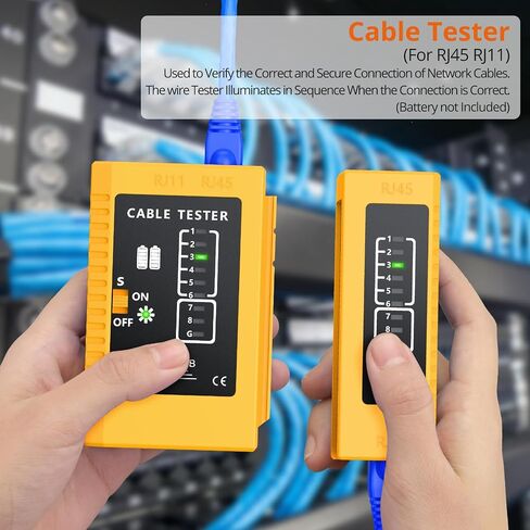 Proster RJ45 Crimper Tool - Stripper Cutter Crimper Tool for RJ45 Cat6 Cat5 Cat5e Pass-Thru Connectors with 50pcs Cat6 Pass Through Connectors & Protection Covers, 1pcs Wire Stripper in Saudi Arabia