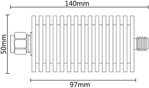 Attenuator 50W N Male to N Female Jack Connector RF Attenuator DC-3Ghz/4Ghz RFcoaxial Power 50ohm 1~60db(60db,3G) in Saudi Arabia