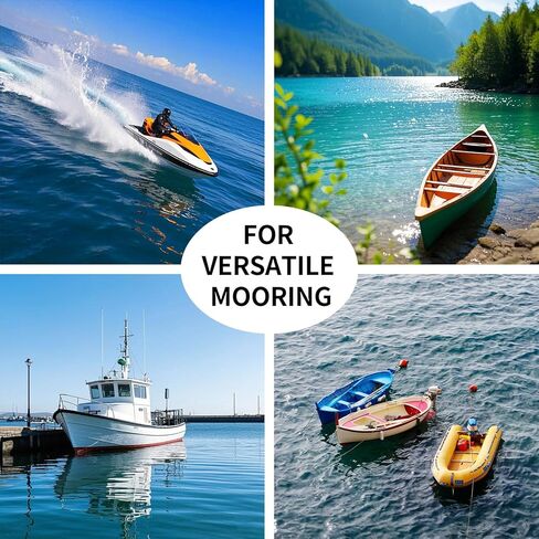 Bungee Dock Line for Boats – 3ft Elastic Mooring Rope with Stainless Steel Clip – Quick Dock Tie for Jet Ski, Pontoon (Black) in Kuwait