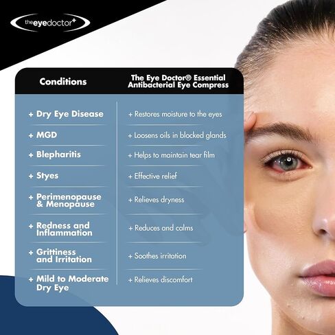 The Eye Doctor Essential Treatment Bundle - Reusable Hot Cold Eye Compress & 20x Single Use Tea Tree Eyelid Wipes for Dry Eye, Blepharitis & MGD - Microwave Safe Mask in Saudi Arabia