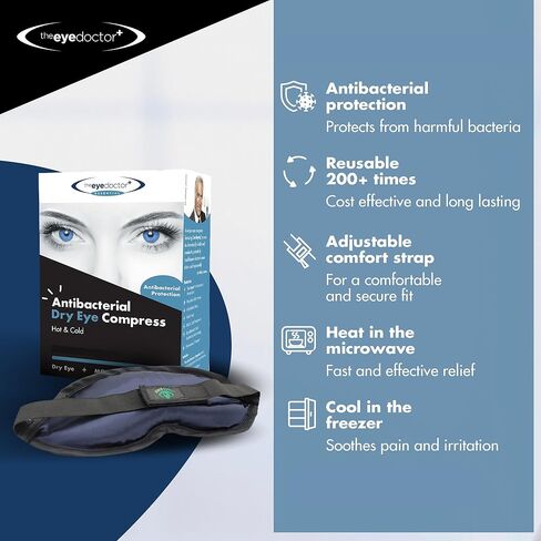 The Eye Doctor Essential Treatment Bundle - Reusable Hot Cold Eye Compress & 20x Single Use Tea Tree Eyelid Wipes for Dry Eye, Blepharitis & MGD - Microwave Safe Mask in Saudi Arabia