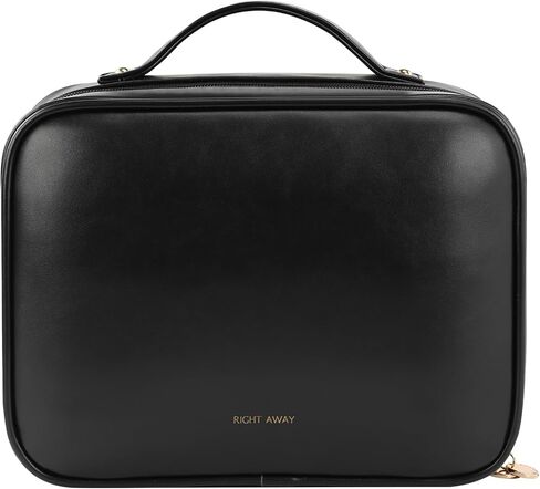 RIGHT AWAY Travel Toiletry Bag for Women, Makeup Bag& Cases, Waterproof Makeup Organizer Cosmetic Bag with Compartments,Portable Make Up Bag for Travel Size Toiletries,Skincare,Brushes Set,Pink in Kuwait