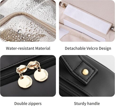 RIGHT AWAY Travel Toiletry Bag for Women, Makeup Bag& Cases, Waterproof Makeup Organizer Cosmetic Bag with Compartments,Portable Make Up Bag for Travel Size Toiletries,Skincare,Brushes Set,Pink in Kuwait