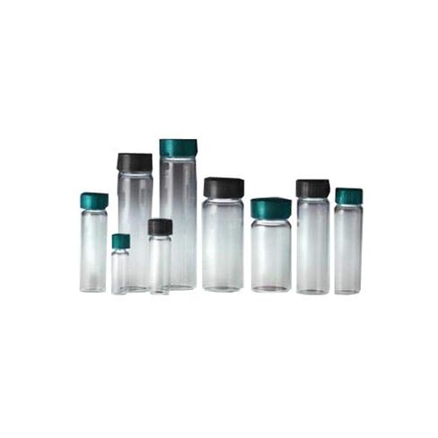 GLC-04995 Clear Borosilicate Vial with 24-400 Black Phenolic Rubber Lined Cap Attached, 27.25 mm x 57.5 mm, 5 dram (Pack of 72) in Kuwait